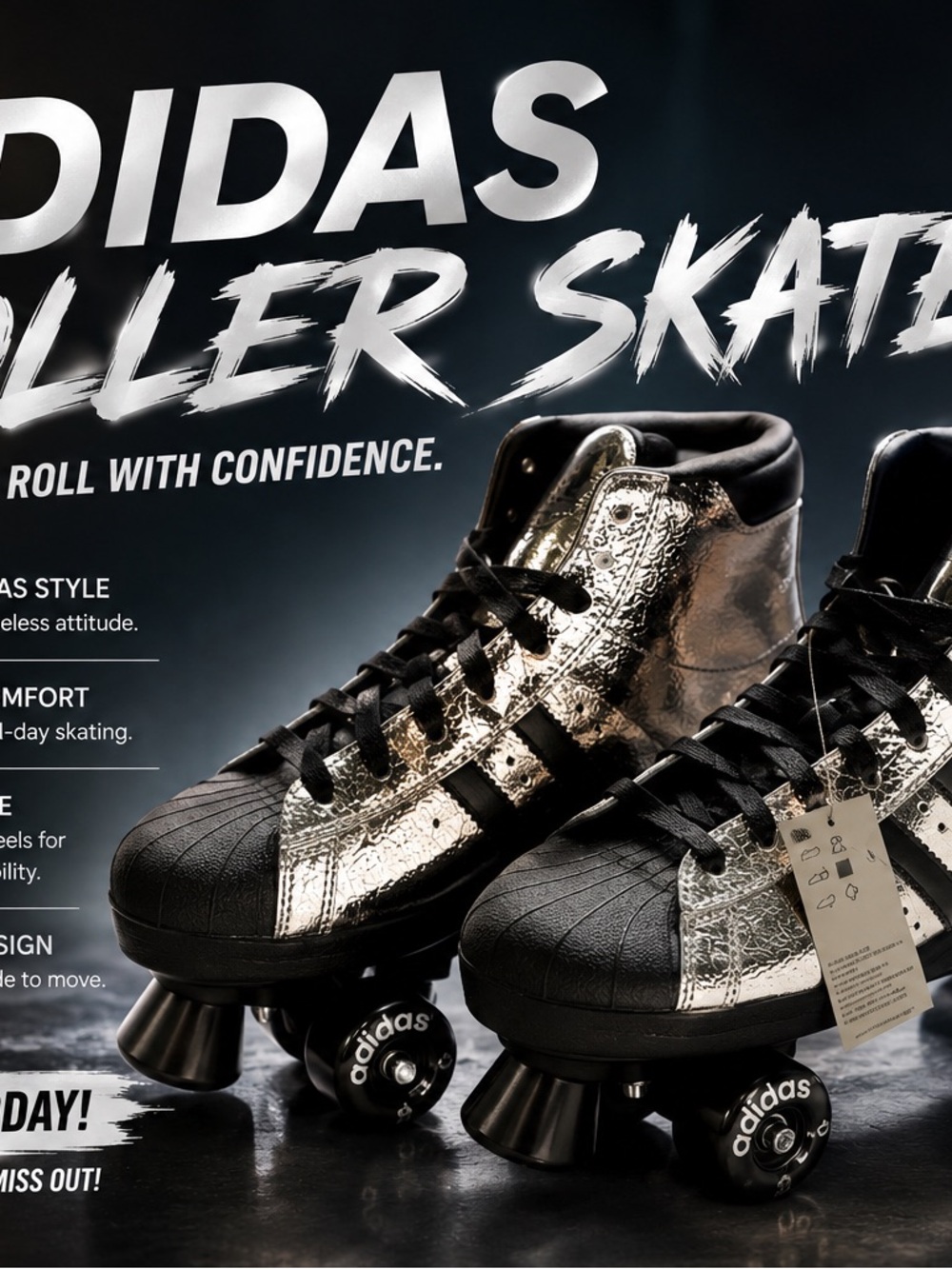 Adidas Size 8.5 Women’s - Superstar 82 Skate Silver Metallic JH5522 New With Tag
